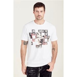 True Religion Men’s Buddha Checks Crew Neck T-Shirt Size XXL